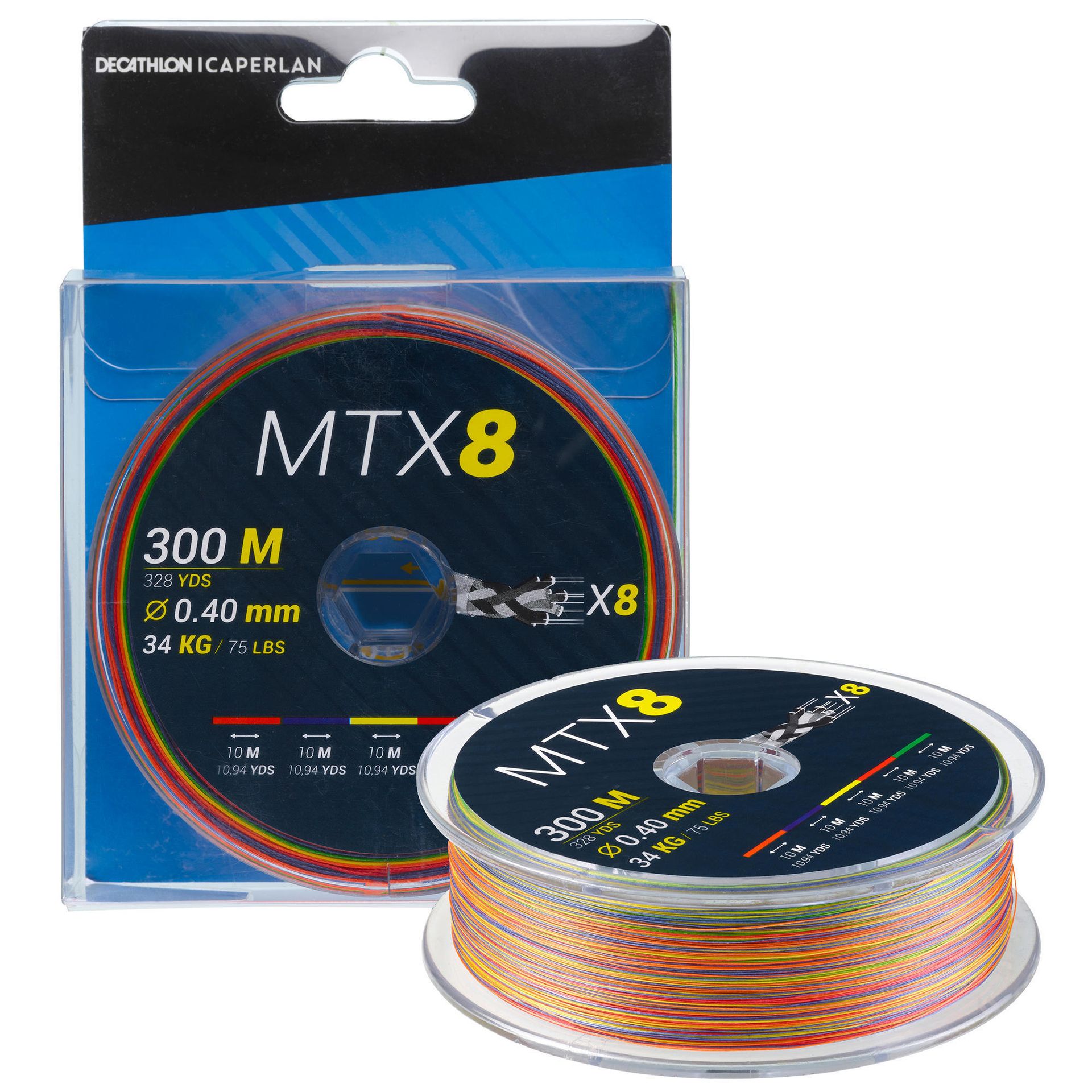 CAPERLAN Plecionka morska EXOTIQUE 8 włókien MTX8 MULTICOLORE 300M 0,40 mm Unisex