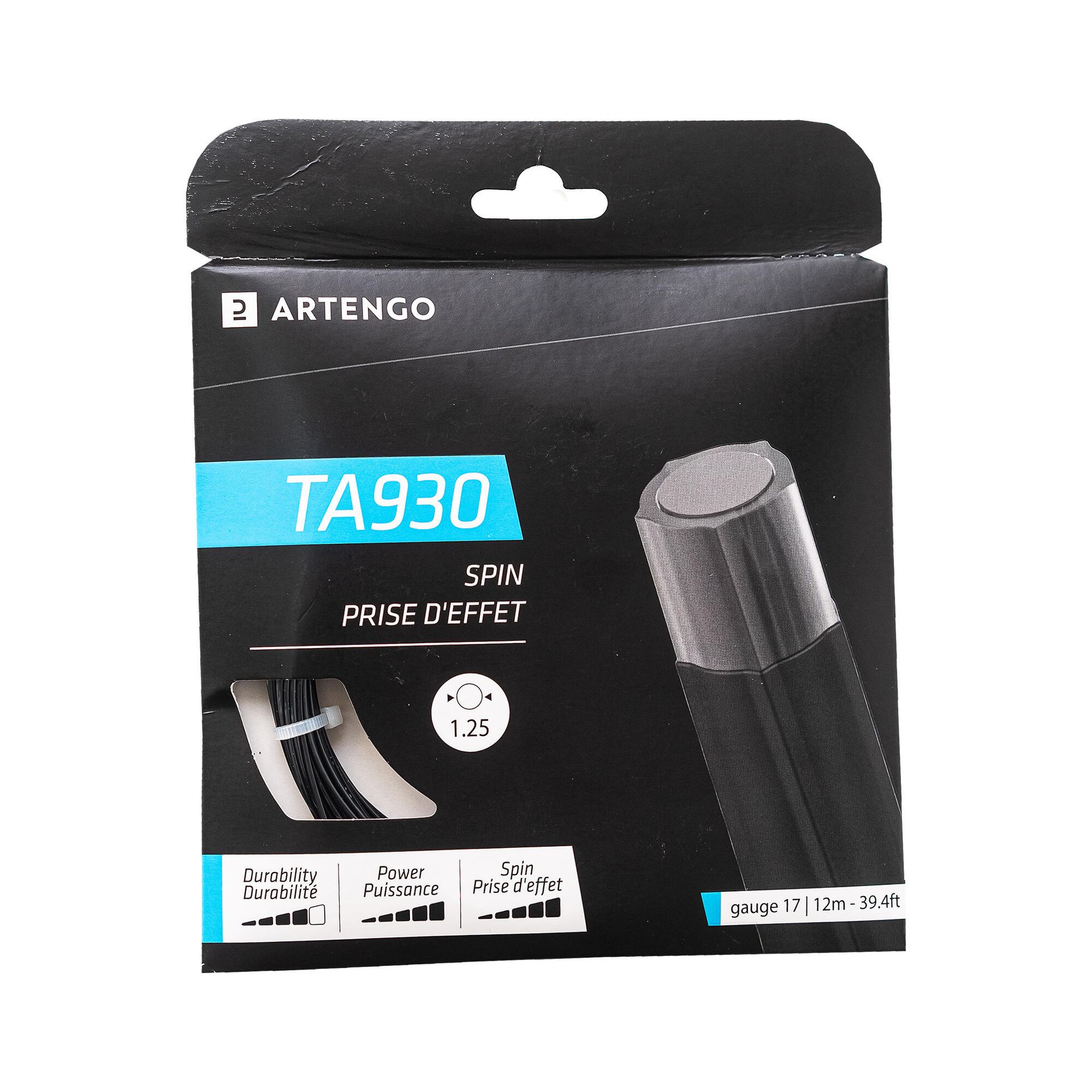 ARTENGO Naciąg tenisowy jednordzeniowy pięciokątny TA 930 Spin struna 1,25 mm Unisex
