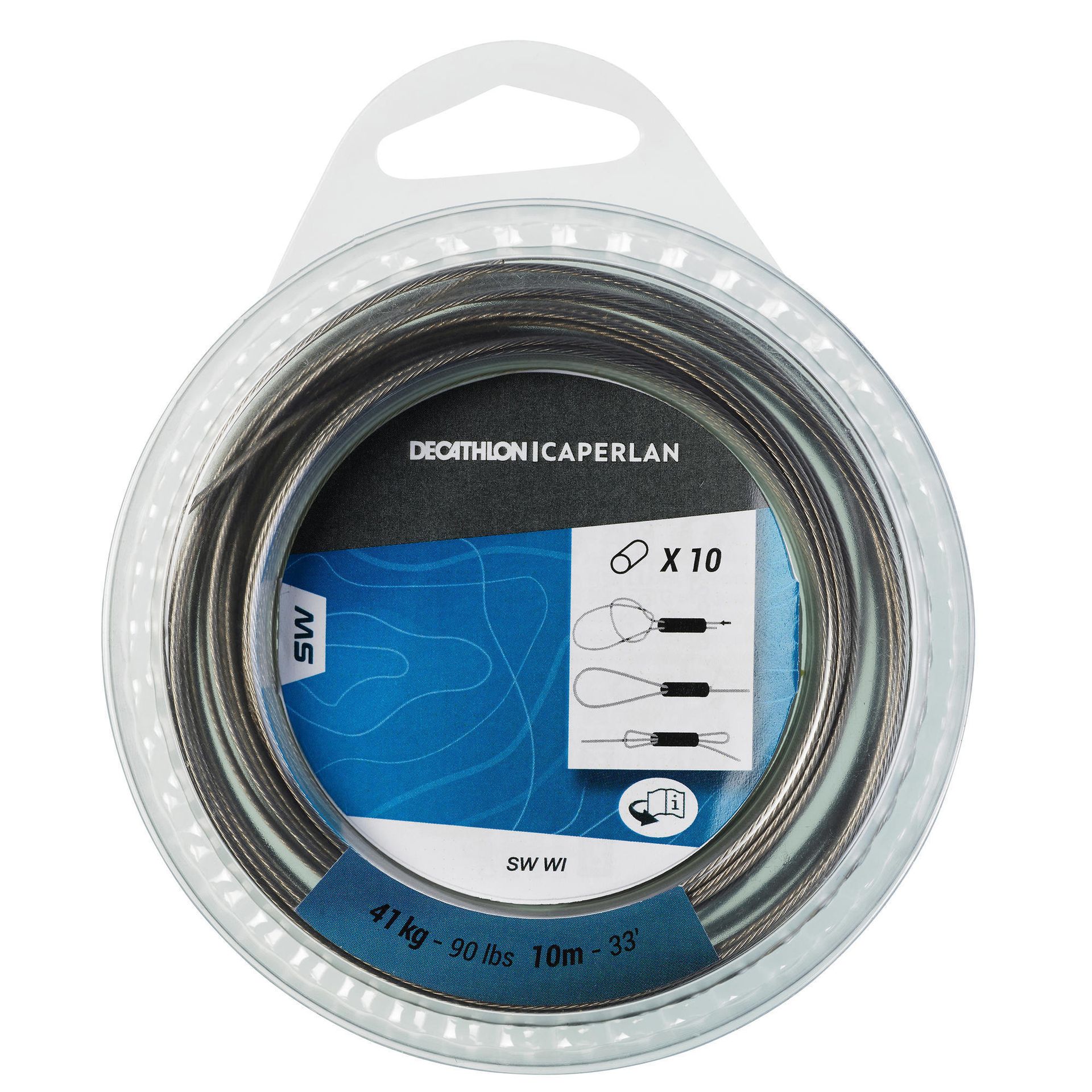 CAPERLAN Stalowa pleciona linka 10 m 41 kg