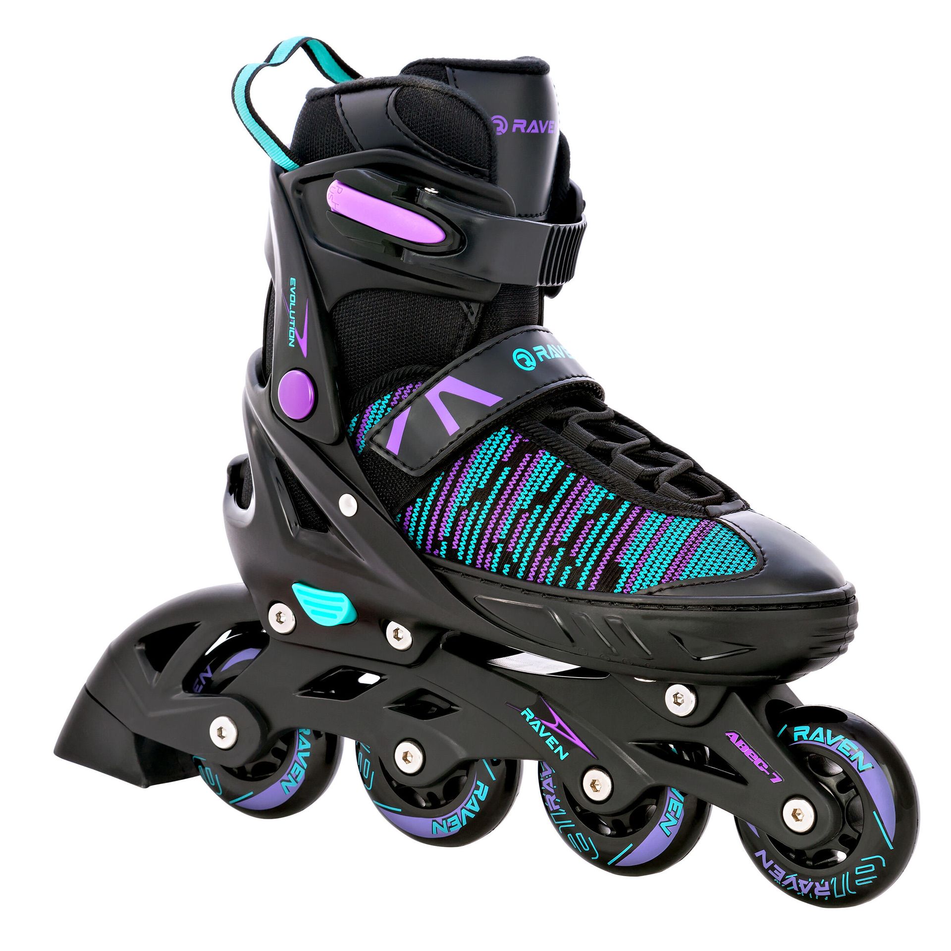 Rolki Raven Cande Black/Mint/Violet 35-39 Kauczuk