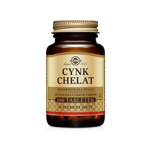 Solgar Cynk chelat 100 tabletek