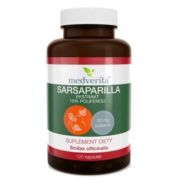 MEDVERITA Sarsaparilla ekstrakt 10% polifenoli 120 Kapsułek