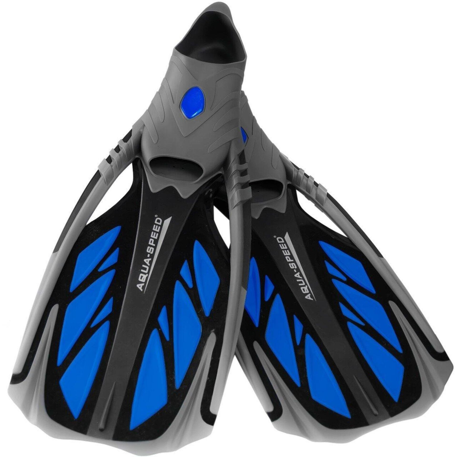 Aqua speed Płetwy pływackie Inox czarno-niebieskie Rozmiar buta: 36-37