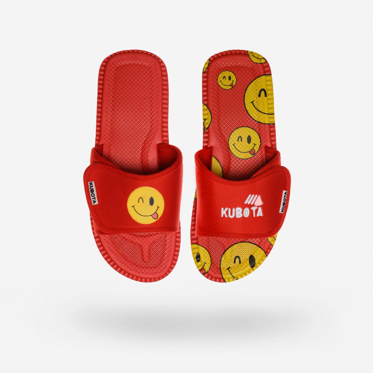 Klapki Damskie Sportowe Kubota Rzep Emoji Czerwone