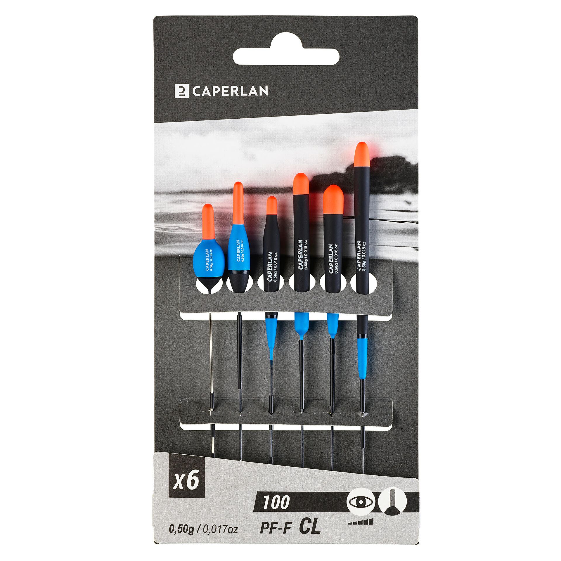 Zestaw 6 spławików Caperlan F100 CL 0,5 g