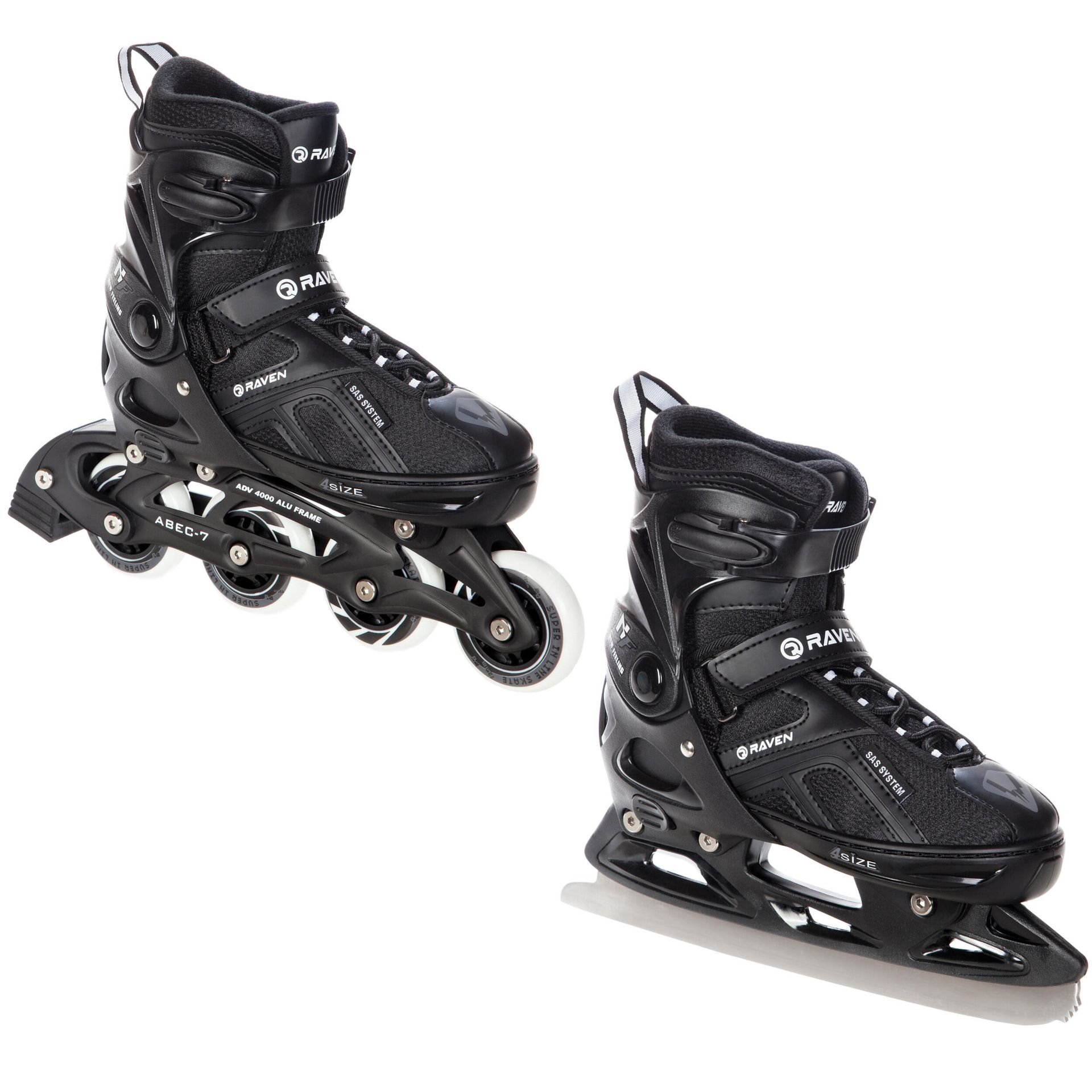 Rolki Łyżwy Regulowane 2w1 Raven Pulse Black 40-43