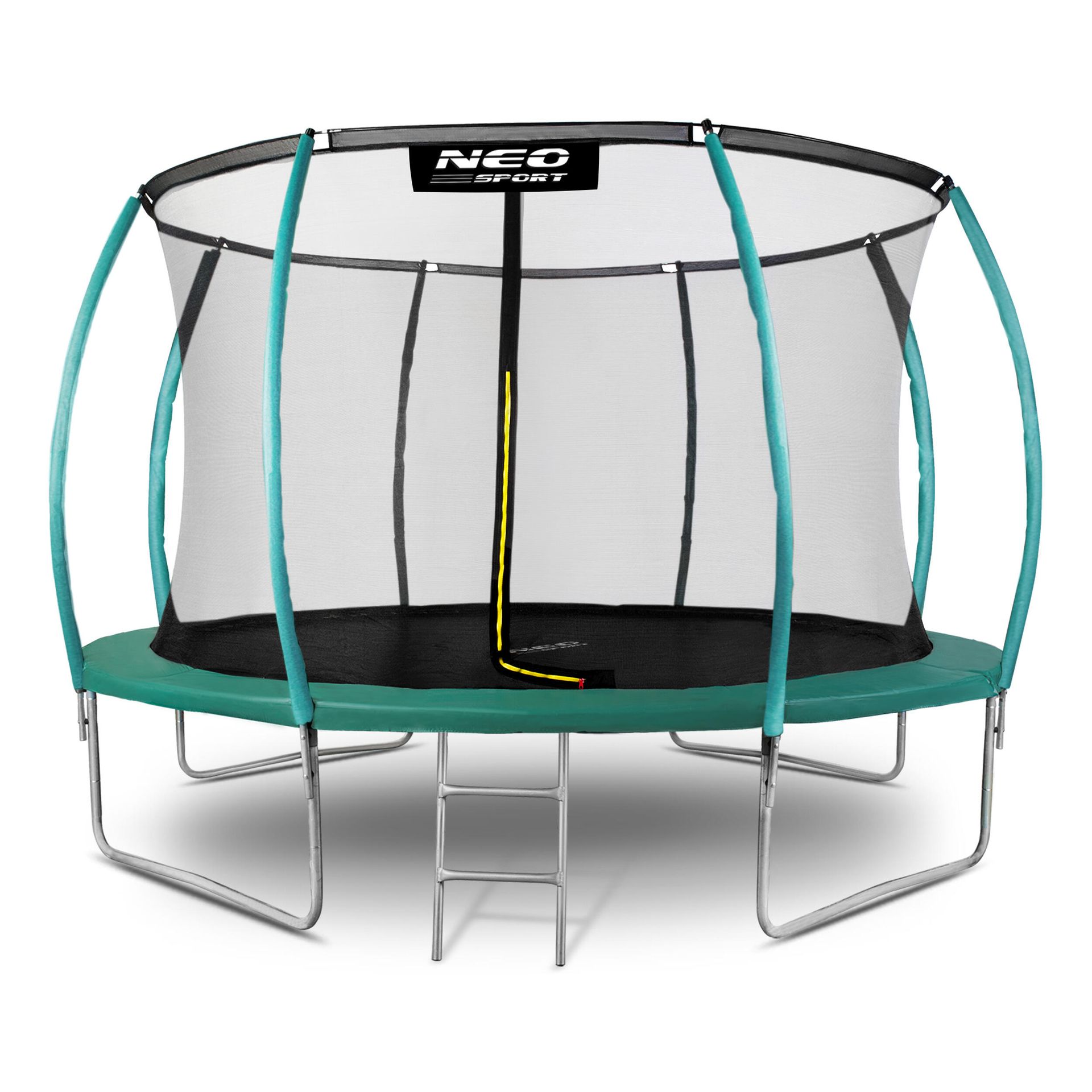 Neo-sport Trampolina ogrodowa 12ft/374cm z siatką, profilowanymi słupkami i drabinką