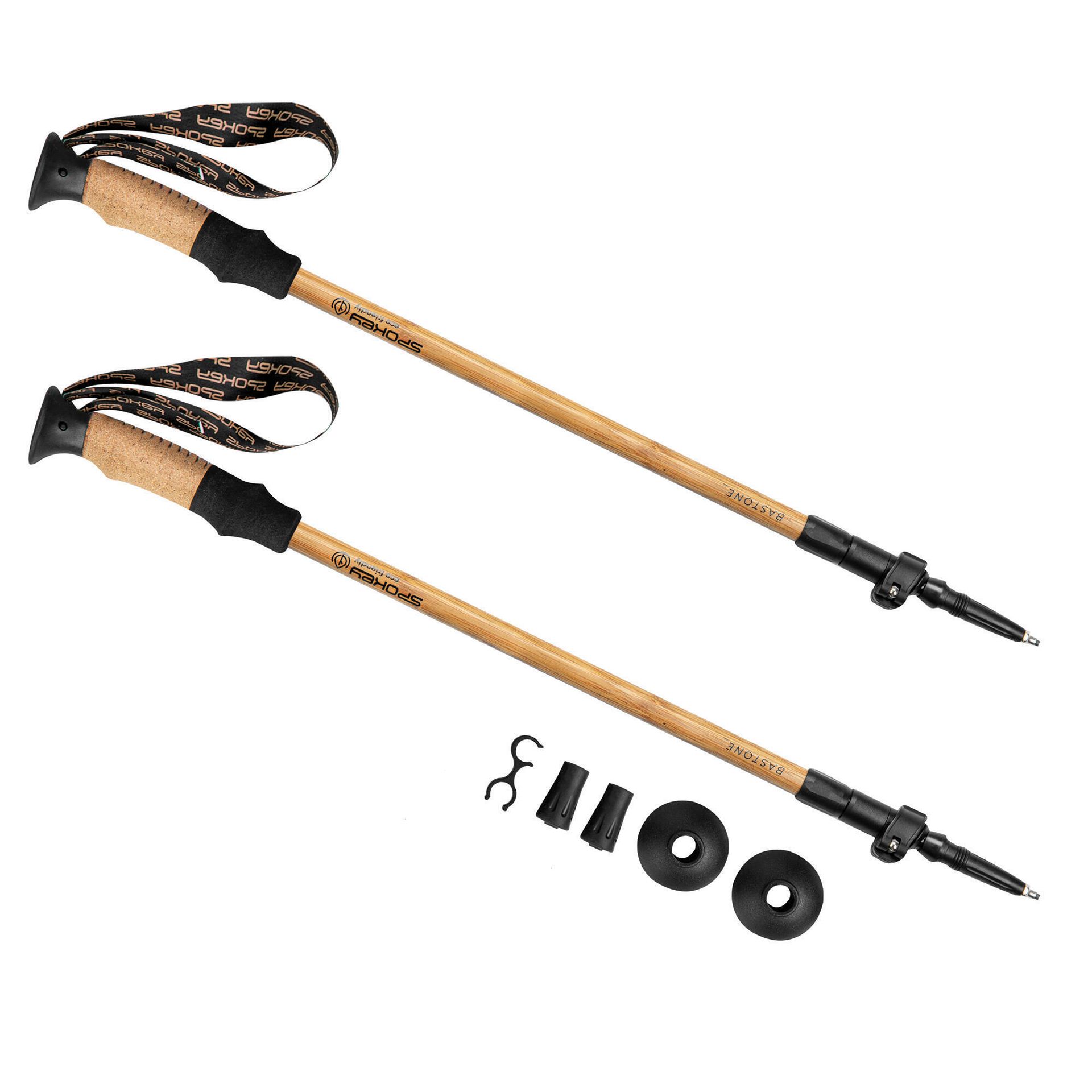Spokey Kije trekkingowe 105-135 cm z ekologicznych materiałów BASTONE