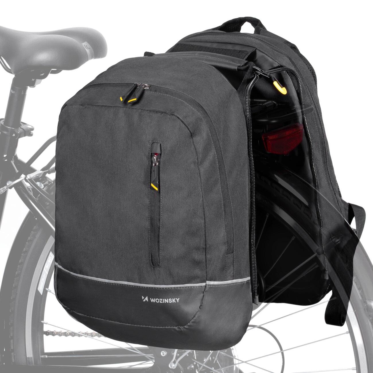 Wozinsky Wozinsky dwuczęściowa torba rowerowa plecak 2w1 30l czarna (WBB30BK) WBB30BK