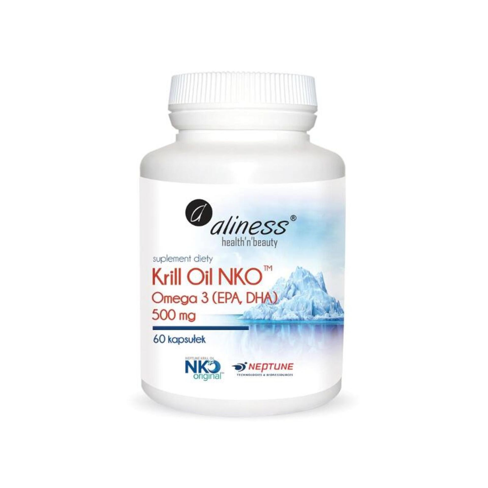 Medicaline Aliness Krill Oil NKO Omega 3 z Astaksantyną 500 mg x 60 kaps