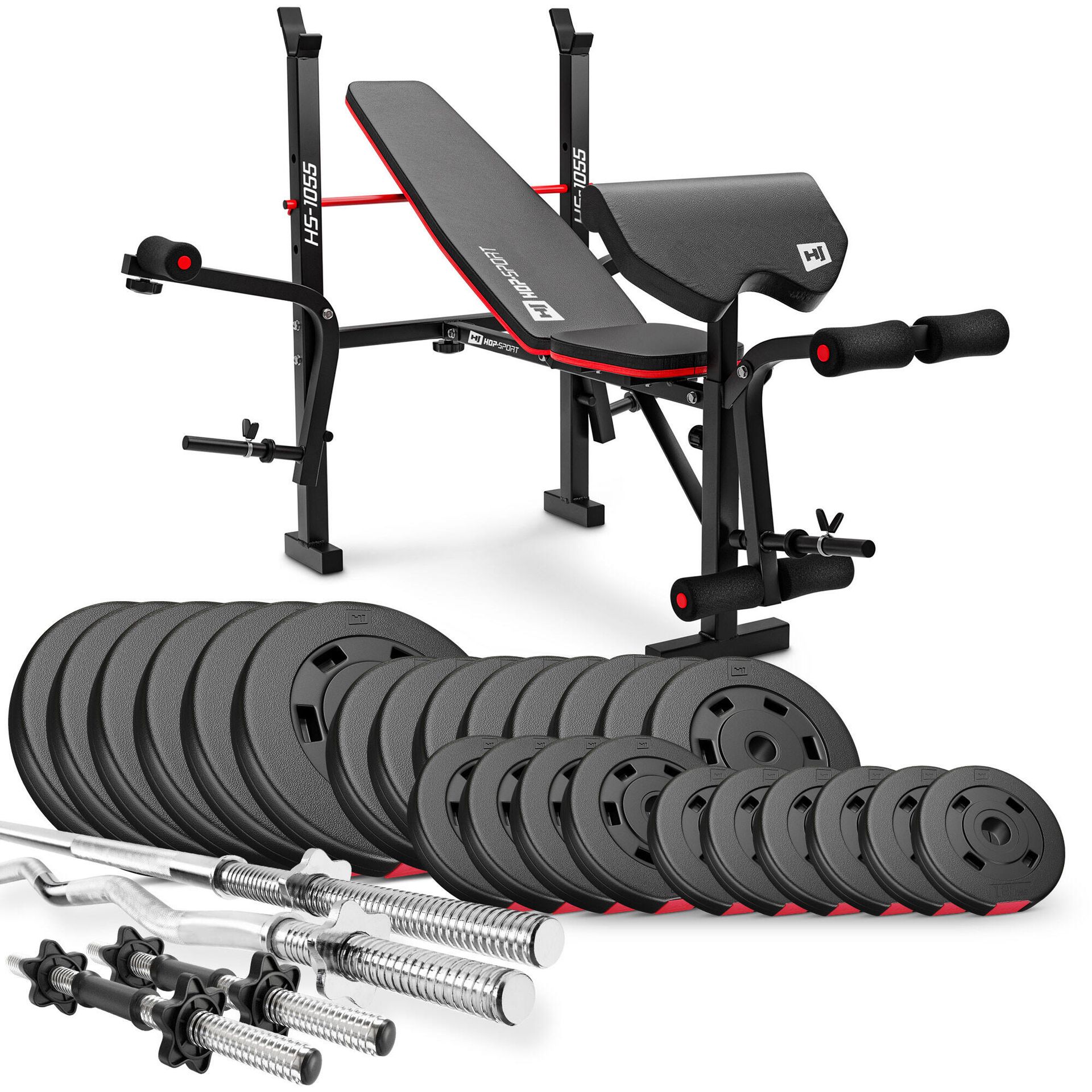 Hop-Sport Zestaw kulturystyczny Premium 135kg z ławką hs-1055 18834
