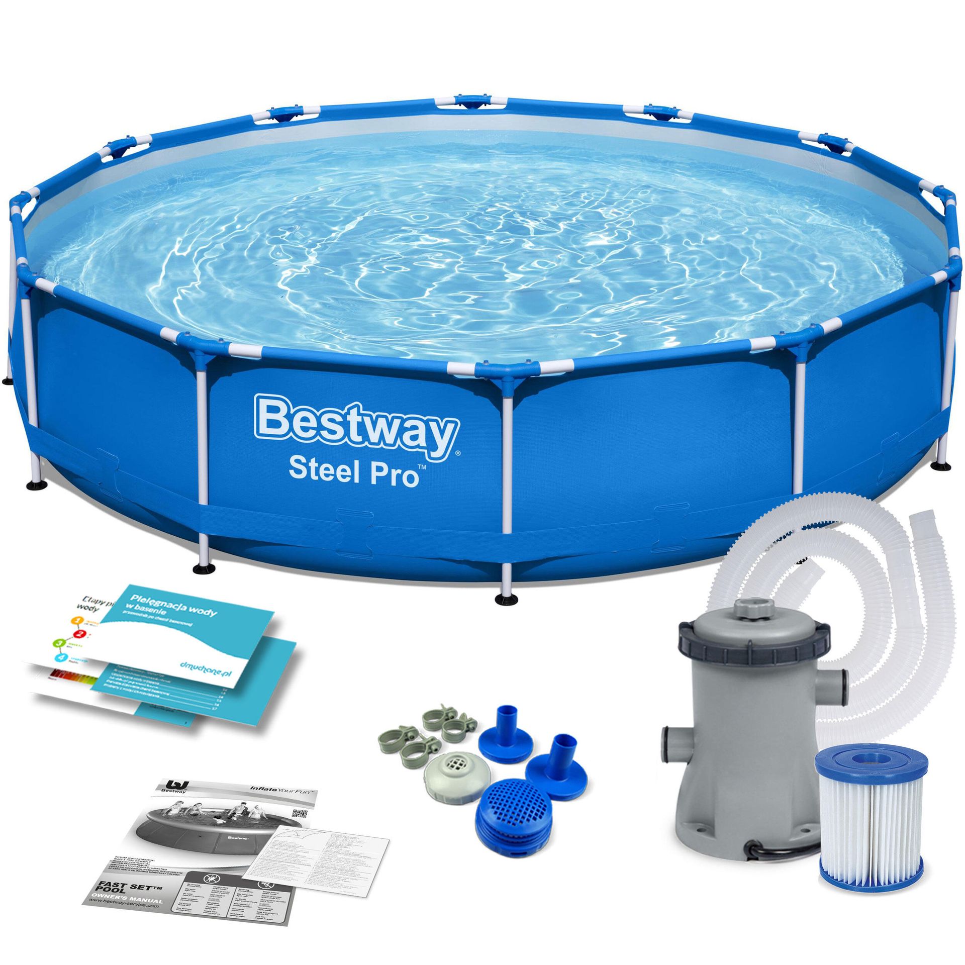 Bestway Basen stelażowy z pompą Steel Pro, 366x76 cm