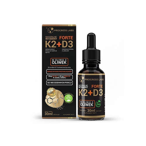 Progress Labs Progress Labs Witamina K2 MK-7 + D3 FORTE w kroplach - 30 ml PL414568