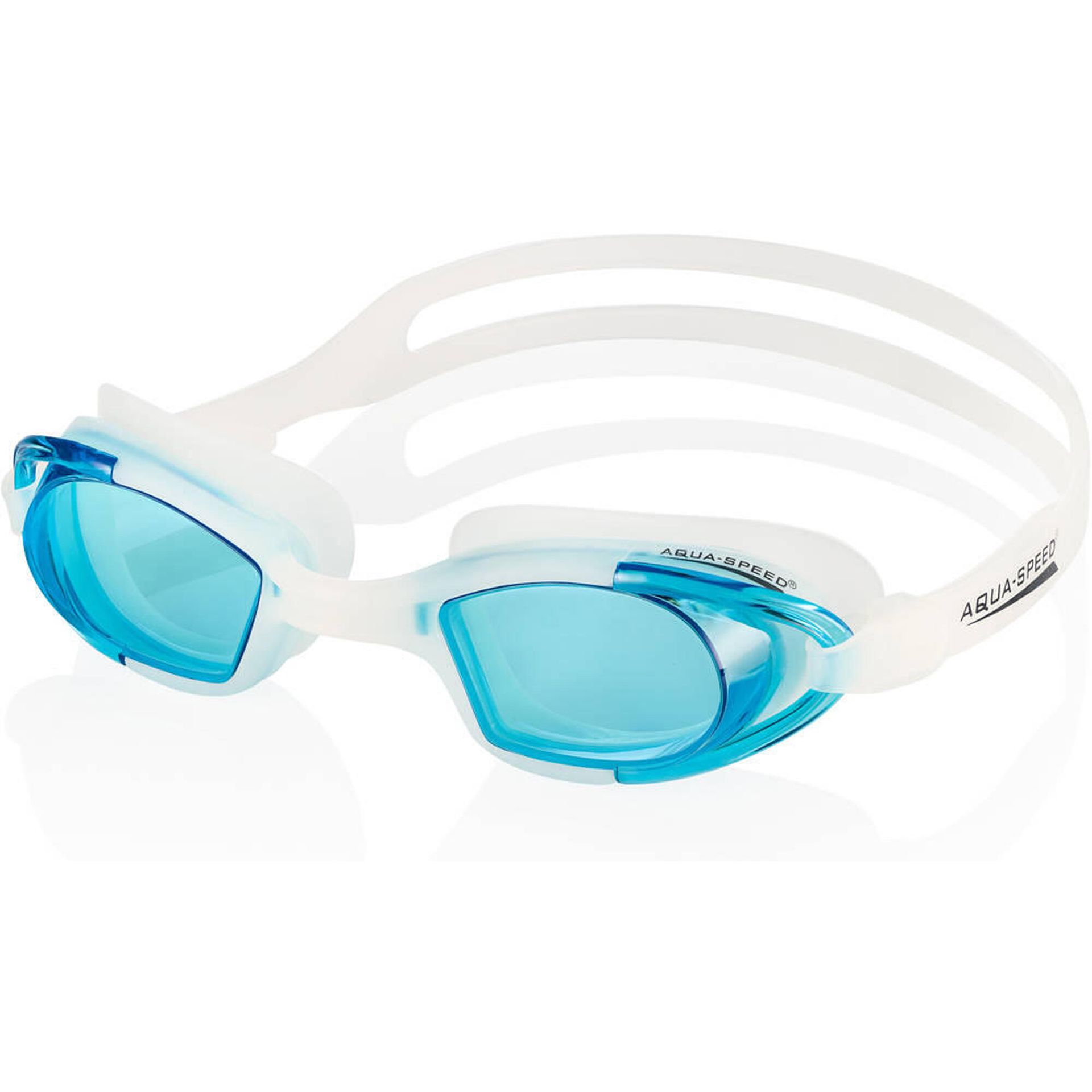 Aqua Speed AquaSpeed, Okulary pływackie, Marea, białe z jasnoniebieskimi szkłami