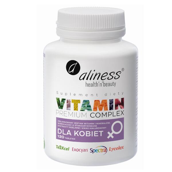 Aliness Dla Kobiet Premium Vitamin Complex Witaminy i Minerały Vege (120 tab) ali-141
