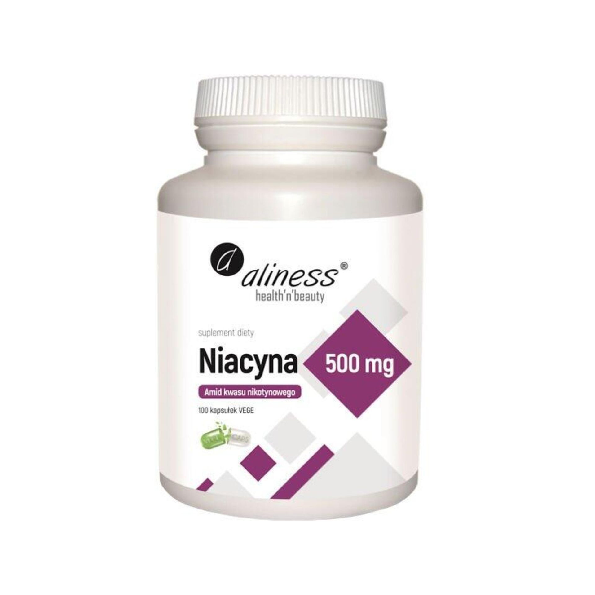MEDICALINE Aliness Niacyna amid kwasu nikotynowego 500 mg - 100 kapsułek A580772