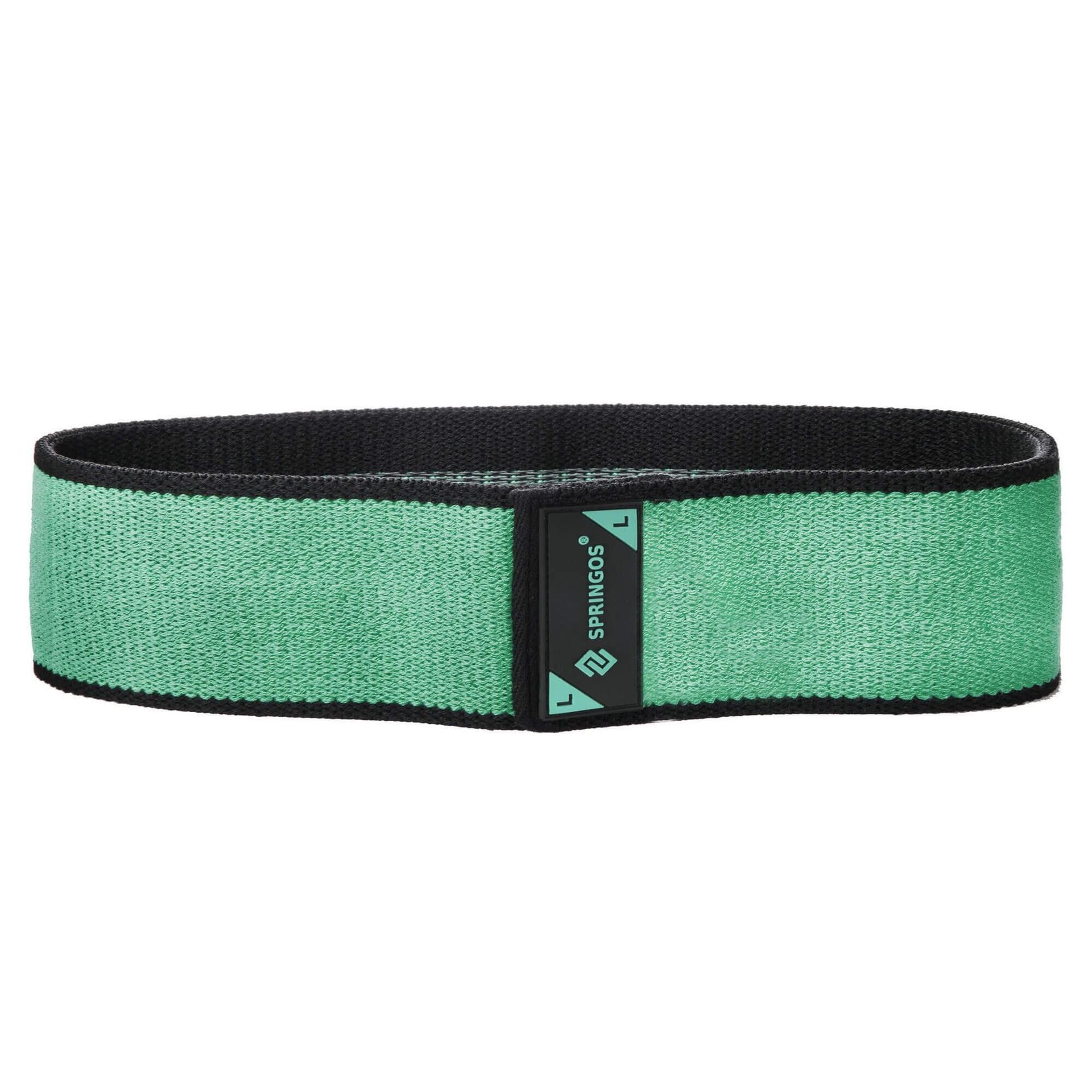 Springos Guma do ćwiczeń - guma oporowa Hip Band L zielona 2x43 cm FA0111