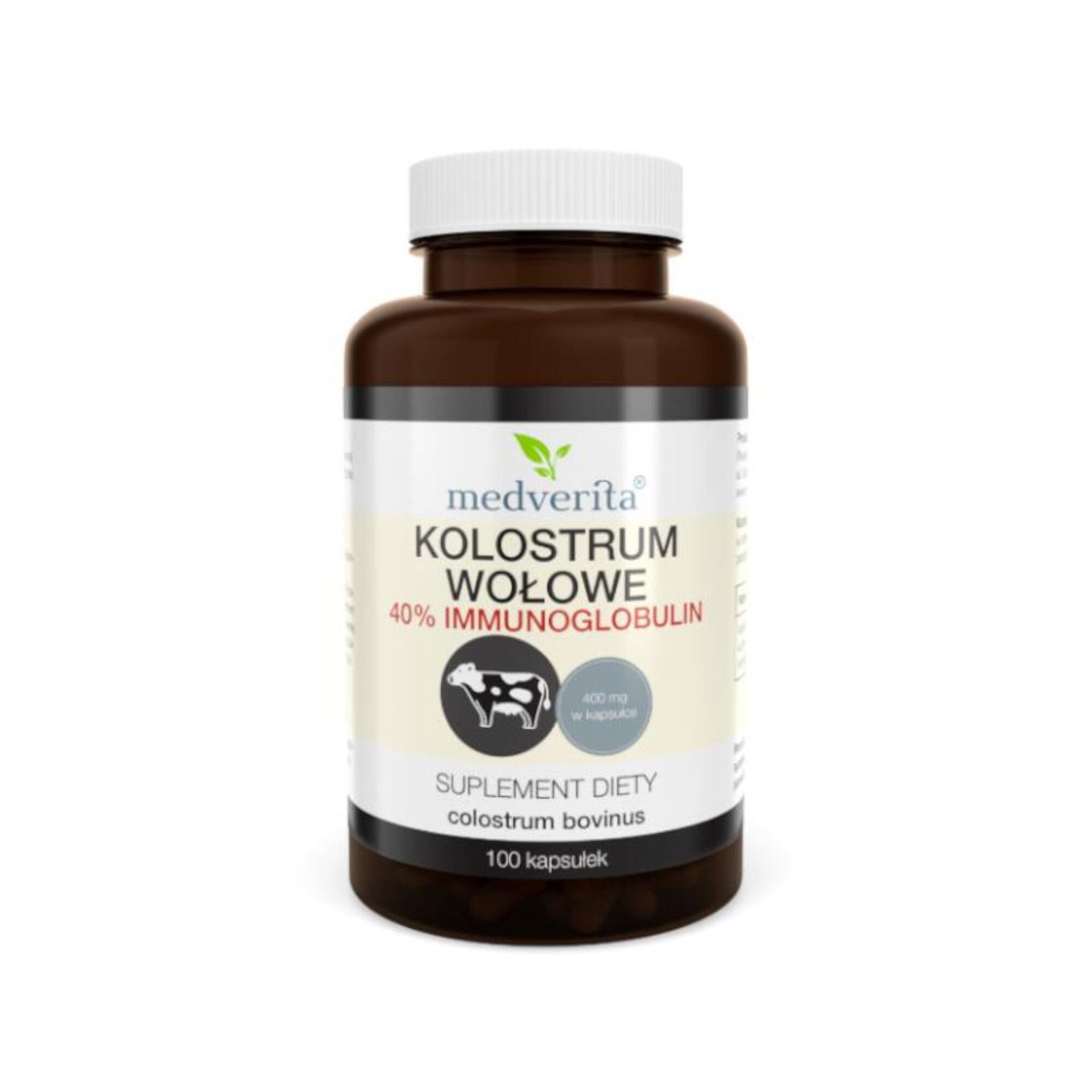 Kolostrum Wołowe 400 mg MEDVERITA 100 kaps