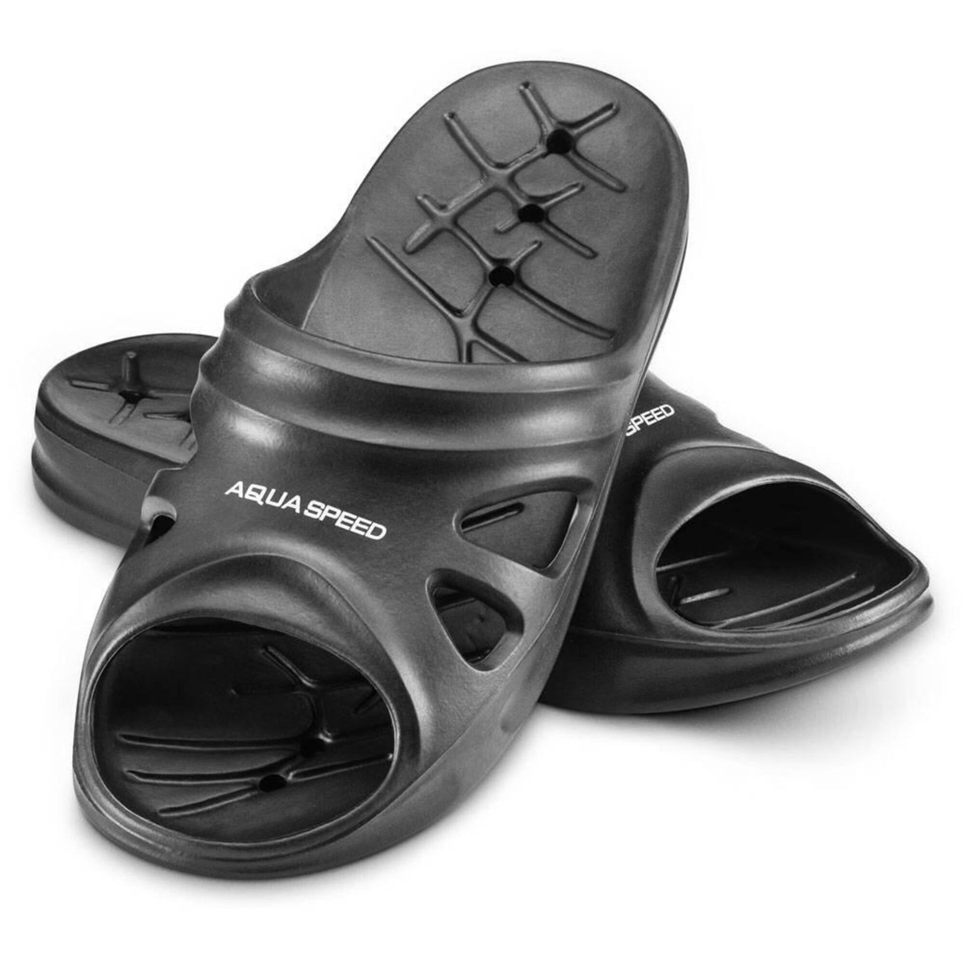 Aqua Speed klapek basenowych dla dorosłych i dzieci basen buty Podeszwa antypoślizgowa bardzo lekki # AS Florida, kolor: czarny, rozmiar: 44 5908217660336