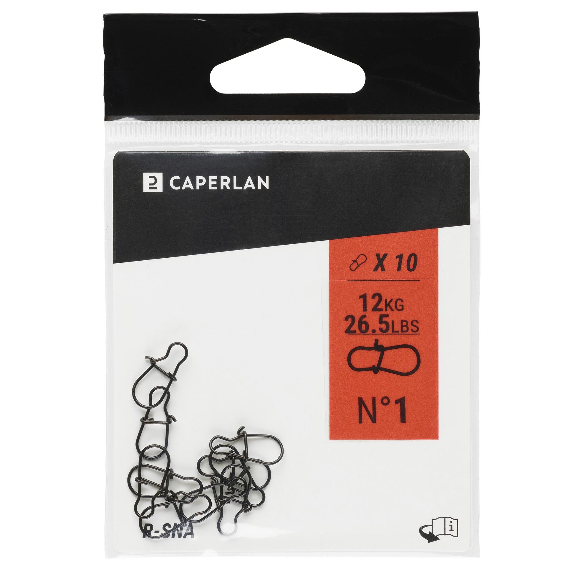 Agrafka wędkarska Caperlan R-SNAP black nickel x 10