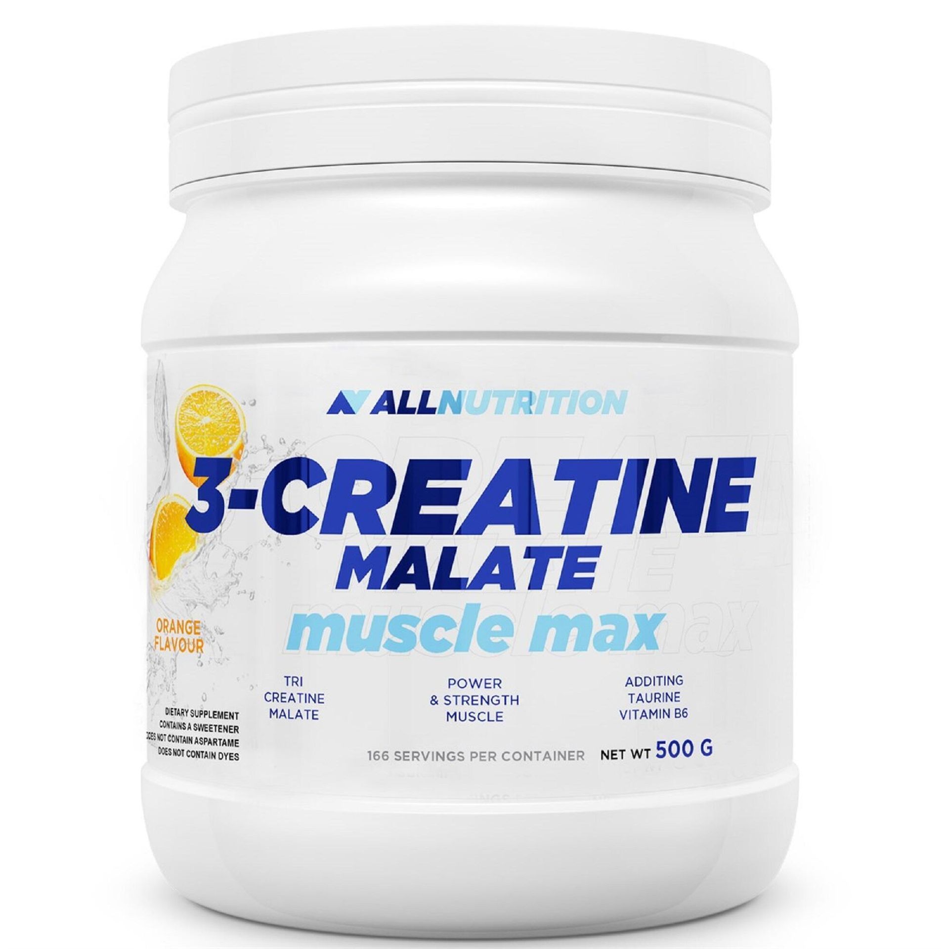 SFD  Allnutrition 3-Creatine Malate Muscle Max, smak pomarańczowy, 500g