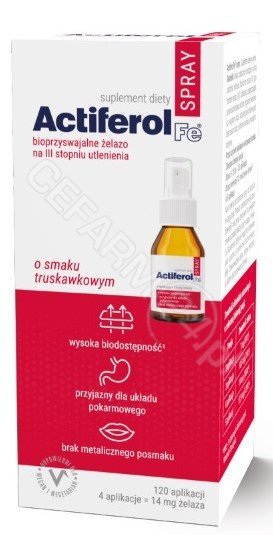 Фото - Вітаміни й мінерали Actiferol Fe Spray o smaku truskawkowym, 60ml