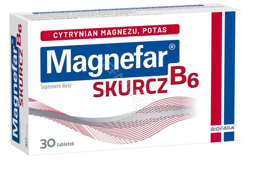 Magnefar B6 skurcz 30 tabletek