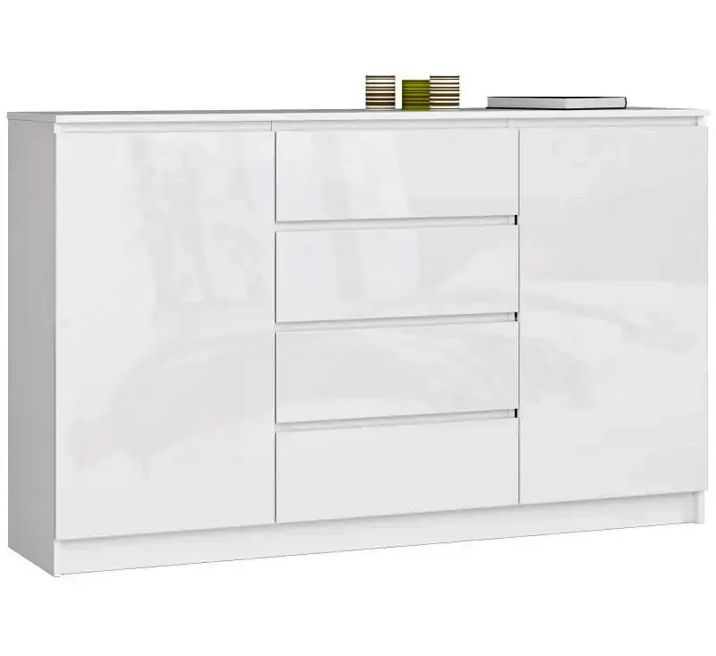 Biała komoda z szufladami w połysku - Bedixo 4X