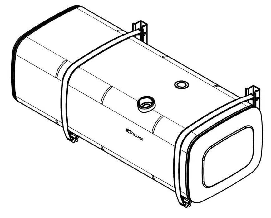 Aluminiowy zbiornik na olej napędowy 500l 1600x500x640