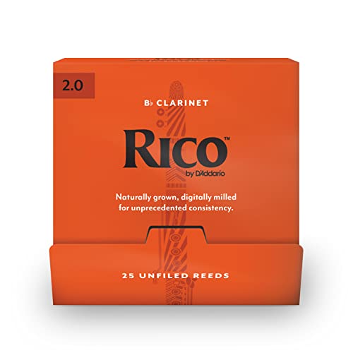 Rico by D'Addario Bb trzciny klarnetowe, 2.0, 25 sztuk pojedynczych stroików