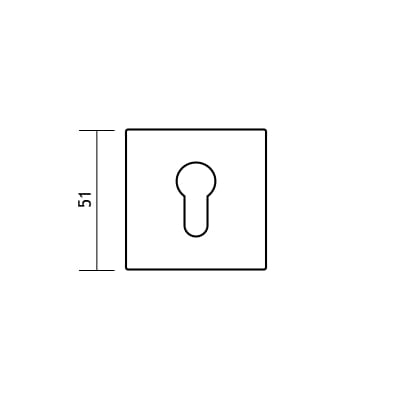 ROZETA KWADRATOWA VDS WKŁADKA R67F KOLOR CHROM SZCZOTKOWANY