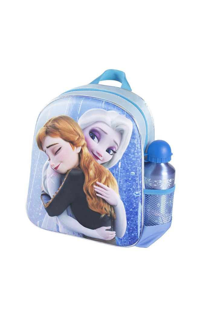 Plecak dziecięcy 3D z butelką Frozen - niebieski