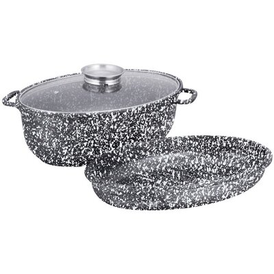 Klausberg BRYTFANNA CERAMICZNA 38cm Z GRILLEM I POKRYWĄ KB-7367