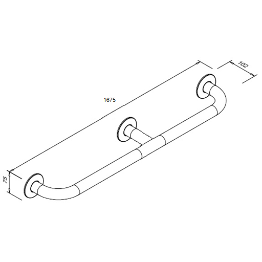 Poręcz prosta dla niepełnosprawnych Faneco S32UP16 SN M 160cm