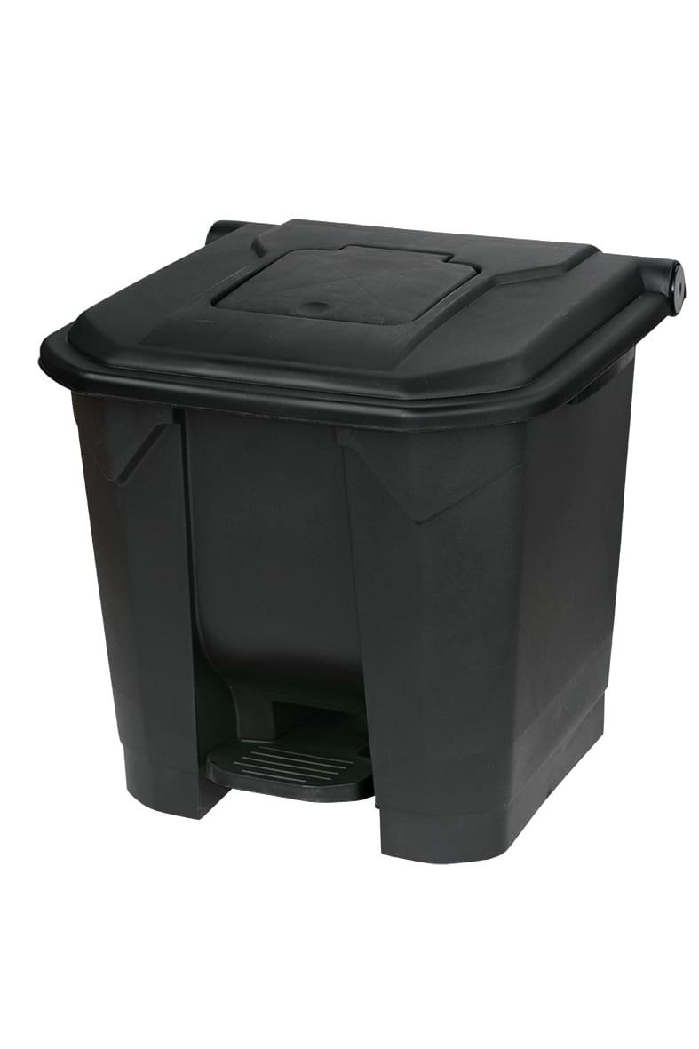 Kosz na odpady czarny otwierany pedałem 30 l z tworzywa KP30-CZA