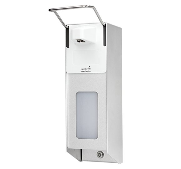 Dozownik (dystrybutor) łokciowy do płynów dezynfekcyjnych i mydła w płynie LT613  0,5 litra z aluminium
