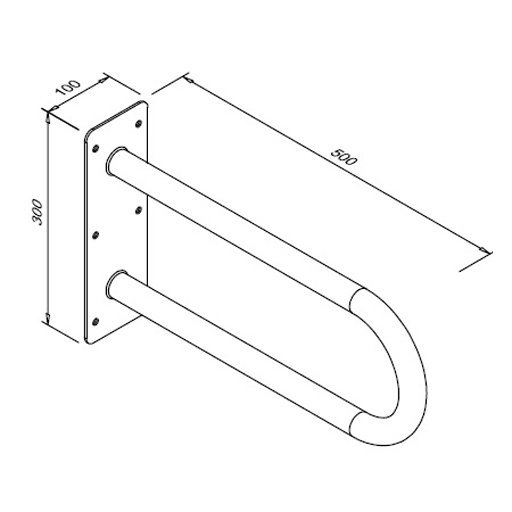 Poręcz stała łukowa dla niepełnosprawnych Faneco S32UUS5 SW B 50 cm