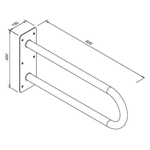 Poręcz stała łukowa dla niepełnosprawnych Faneco S32UUS6 SW B 60 cm