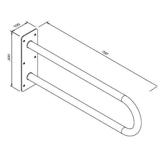 Poręcz stała łukowa dla niepełnosprawnych Faneco S32UUS7 SN P 70 cm