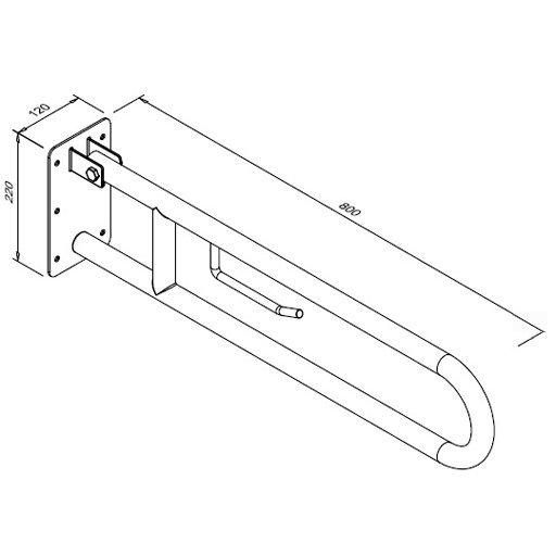Poręcz uchylna łukowa dla niepełnosprawnych Faneco S32UUWC8P SN M 80 cm