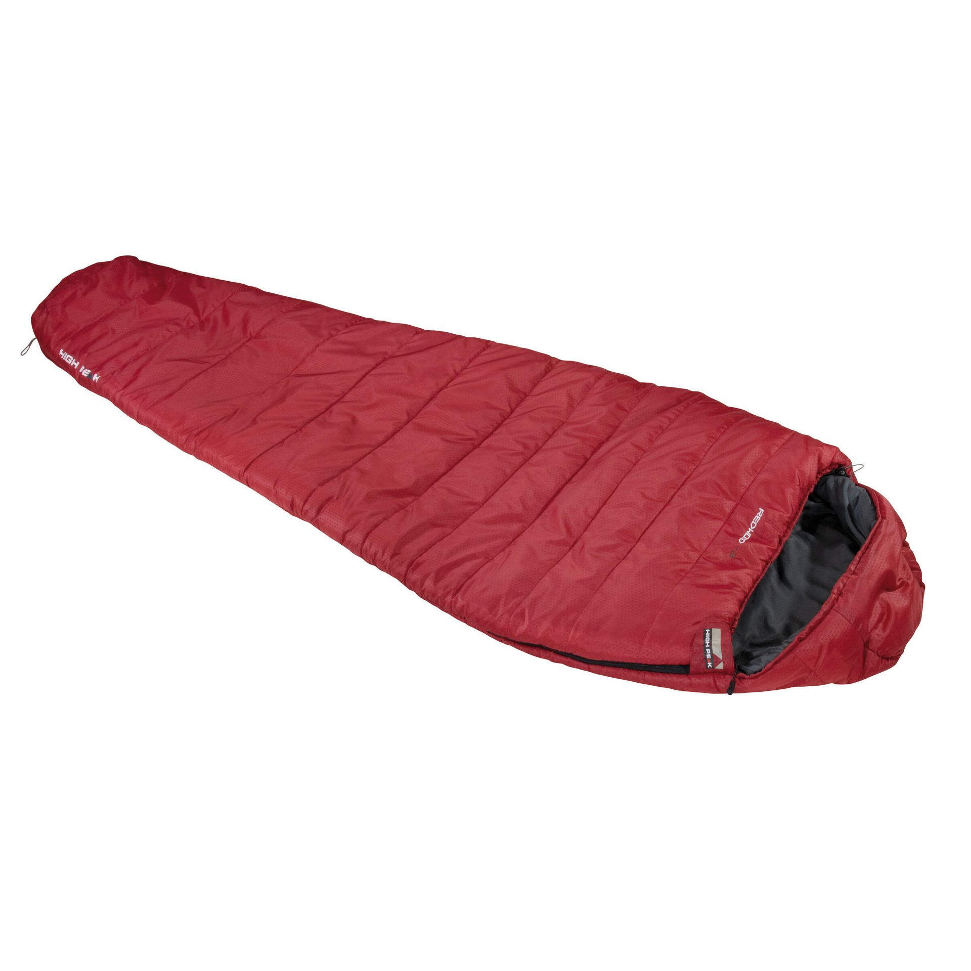 High Peak Redwood -3 Sleeping Bag, czerwony Left Zipper 2022 Śpiwory syntetyczne 23085