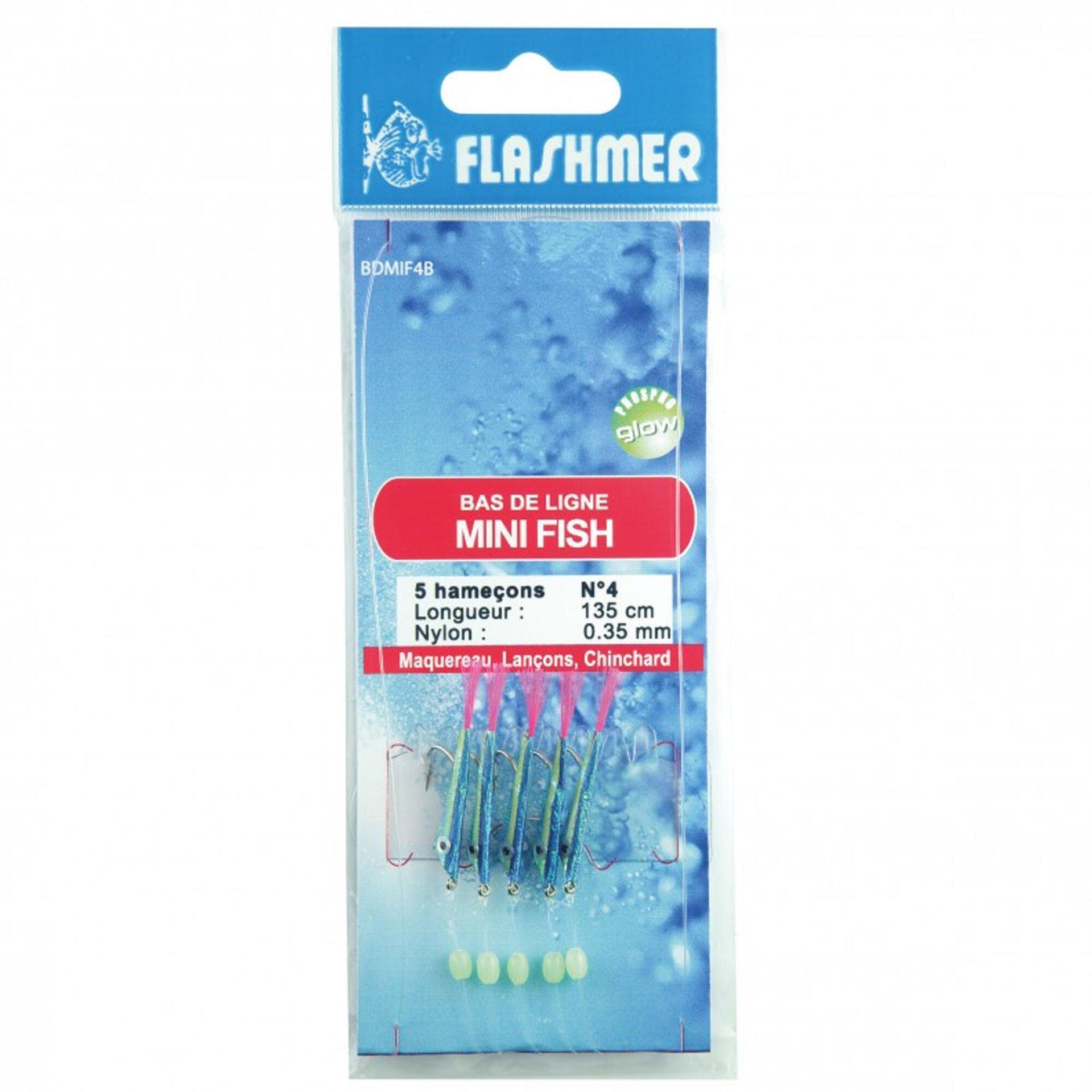 FLASHMER Przywieszka morska mini fish 5 haczyków nr 4 male