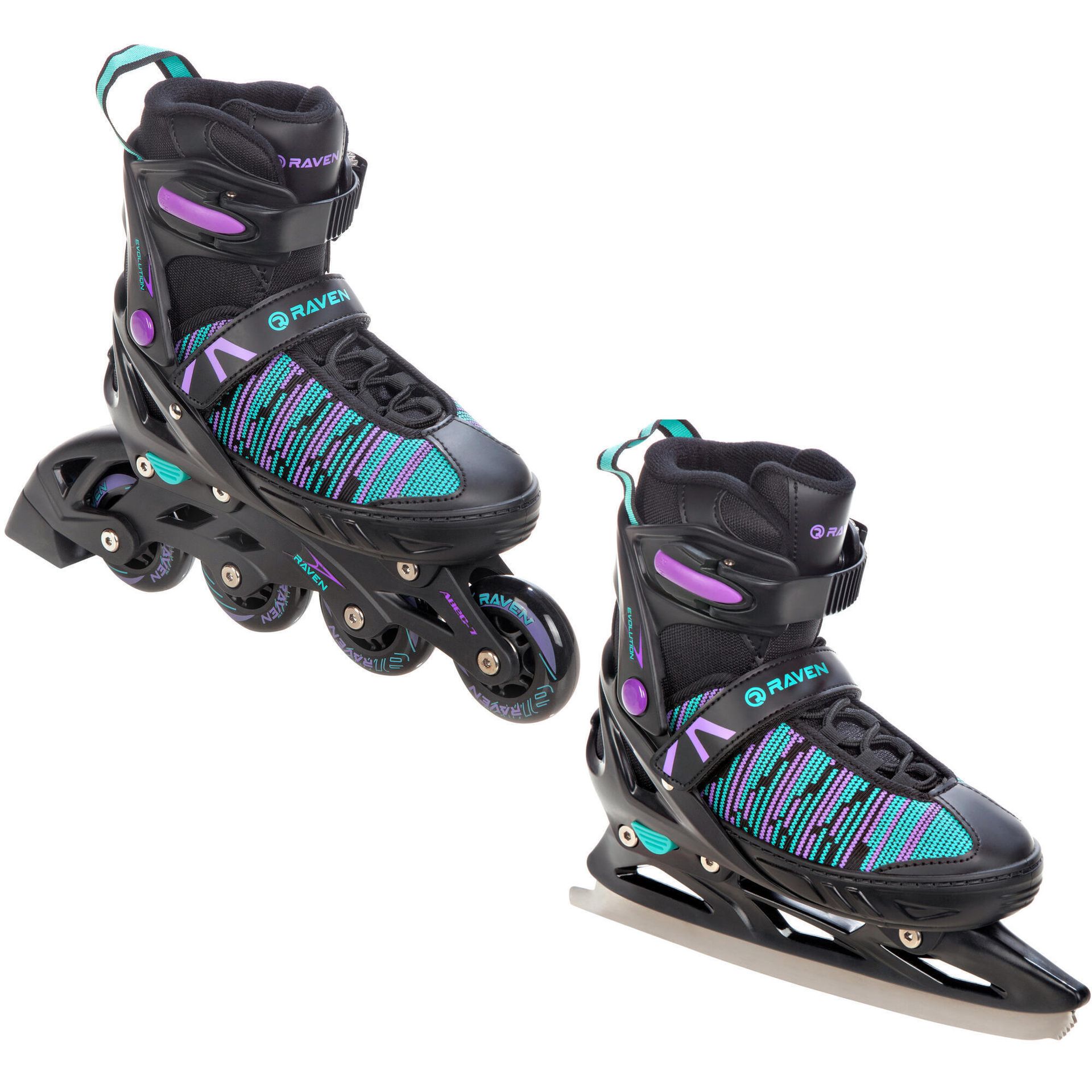 Rolki Łyżwy 2w1 Raven Cande Black 38-42