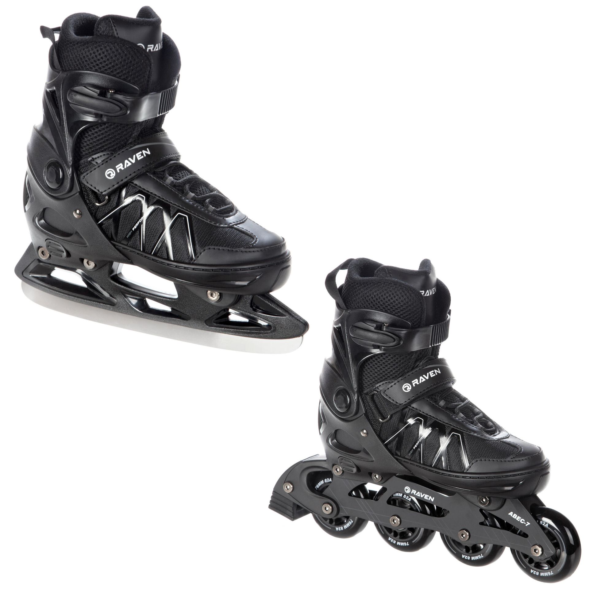 Rolki Łyżwy Hokejowe 2w1 Raven Expert Black 40-43