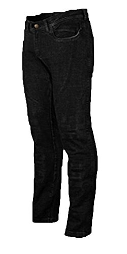 Bikers Gear Australia Damskie dżinsy motocyklowe CE kolana pancerne Kevlar Stretch Denim, czarne, UK 14R EU 42R, L
