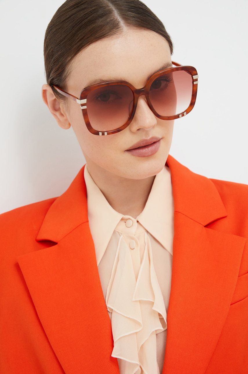 Chloé okulary przeciwsłoneczne damskie kolor brązowy - Chloe
