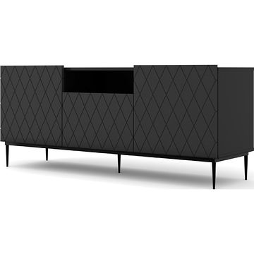 Szafka RTV DIOR 145 Czarny, Czarny mat