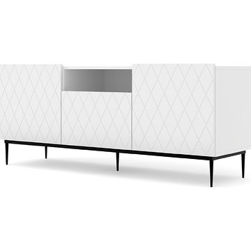 Szafka RTV DIOR 145 Biały Mat, Czarny