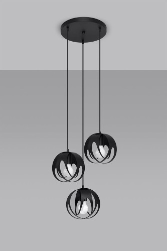 Sollux Lighting Lampa wisząca TULOS 3P czarna