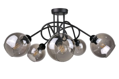 Ring lampa sufitowa 5-punktowa czarna 1275